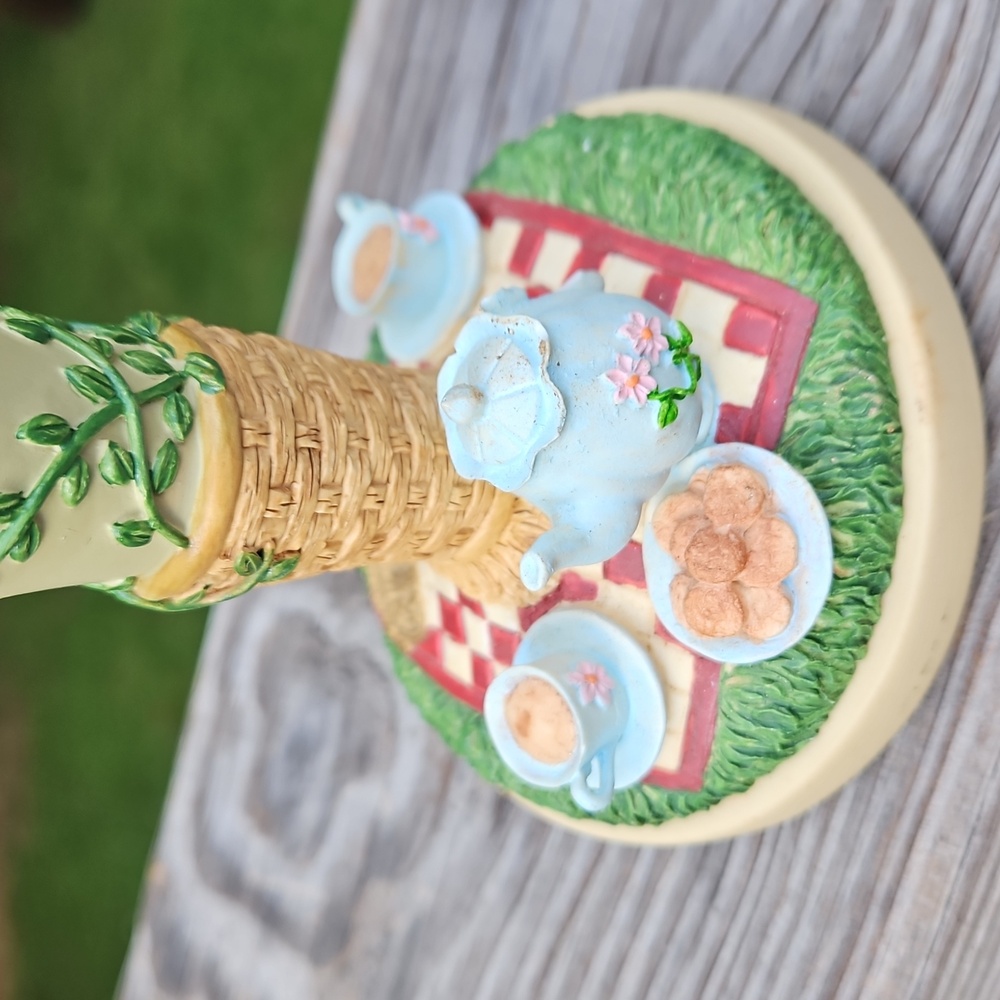 Vintage 1997 Brown Bag Cookie Co Whimsical Green Picnic Scene  Cookie Stamp Mold